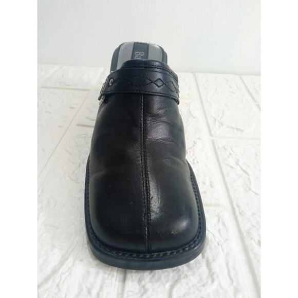 Vintage 90's Bass Leather Chunky Heels Womens Black Leather Buckle Y2K Size 7M - Picture 4 of 8